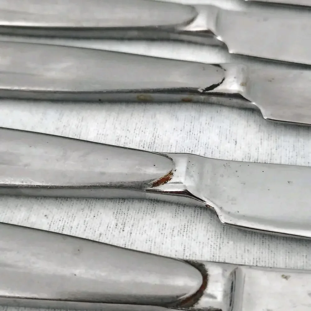 Set of 8 Reed & Barton Stainless Steel Serrated Steak Knives Dinner Cutlery
